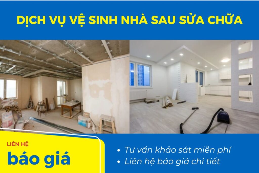 Hình ảnh căn nhà trước sau khi vệ sinh sau sửa chữa