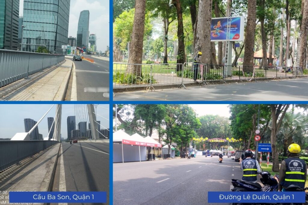 Ảnh trước sau dọn đường đua Giải chạy đêm VPBank Vnexpress Quận 1