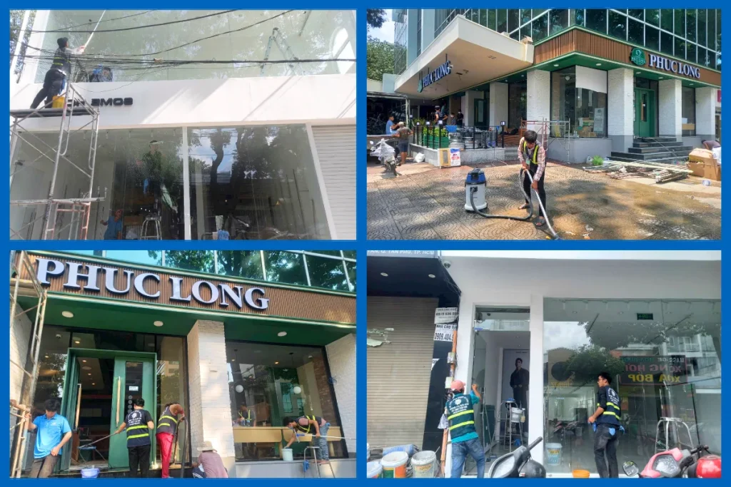 Dịch vụ vệ sinh mặt tiền chuyên nghiệp của Go Vina